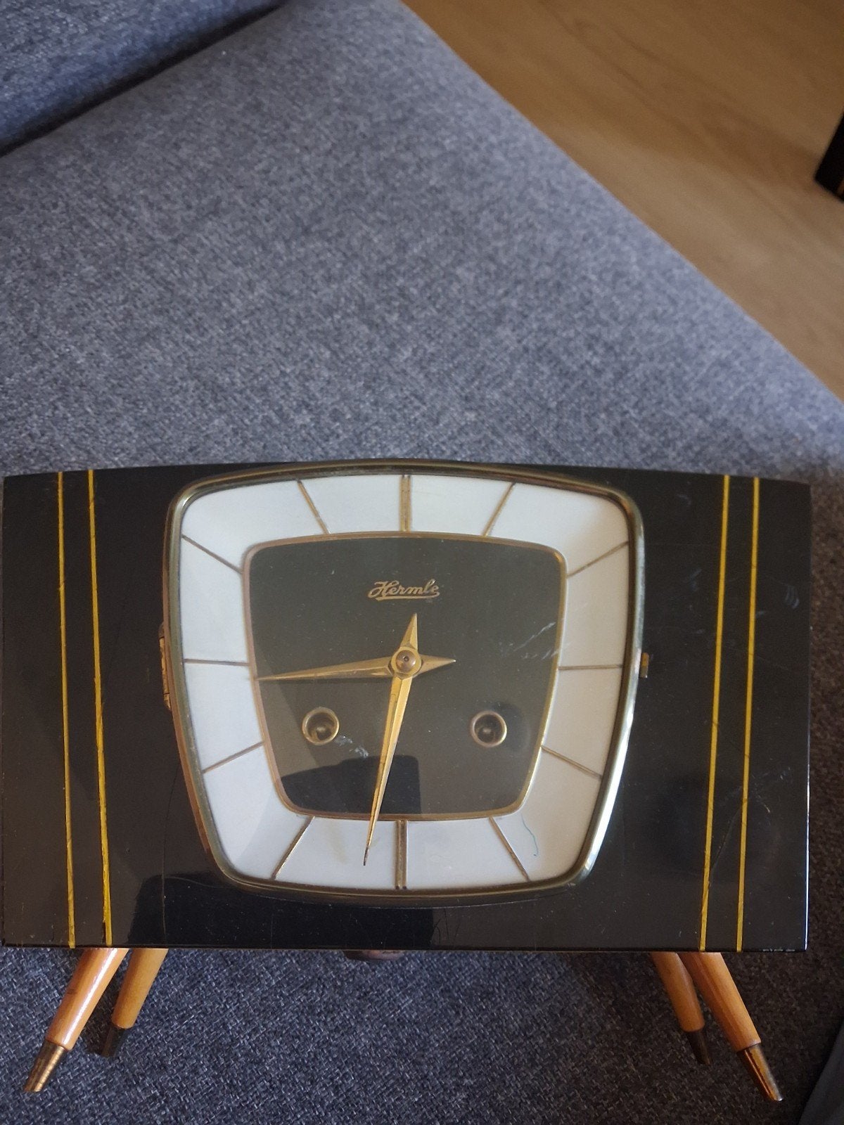 Vintage Hermle Tafelklok - Jaren '60 Design, Ophalen of Verzenden