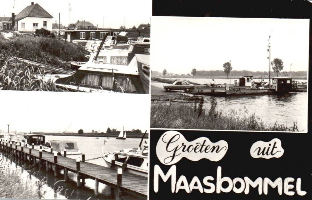Maasbommel (Gld) Groeten uit Veerhuis -met veerpond- 1974., Ophalen, 1960 tot 1980, Gelopen, Gelderland