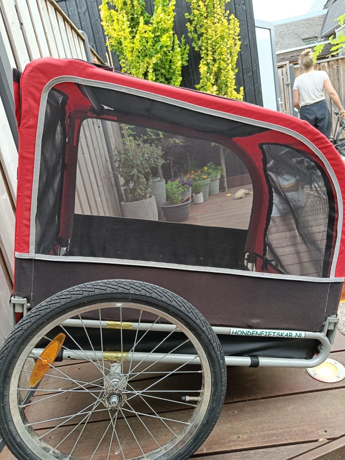 Hondenfietskar - Rood, Gebruikt, aansluiting fiets mist, Ophalen, Gebruikt, Hondenkar, Opvouwbaar