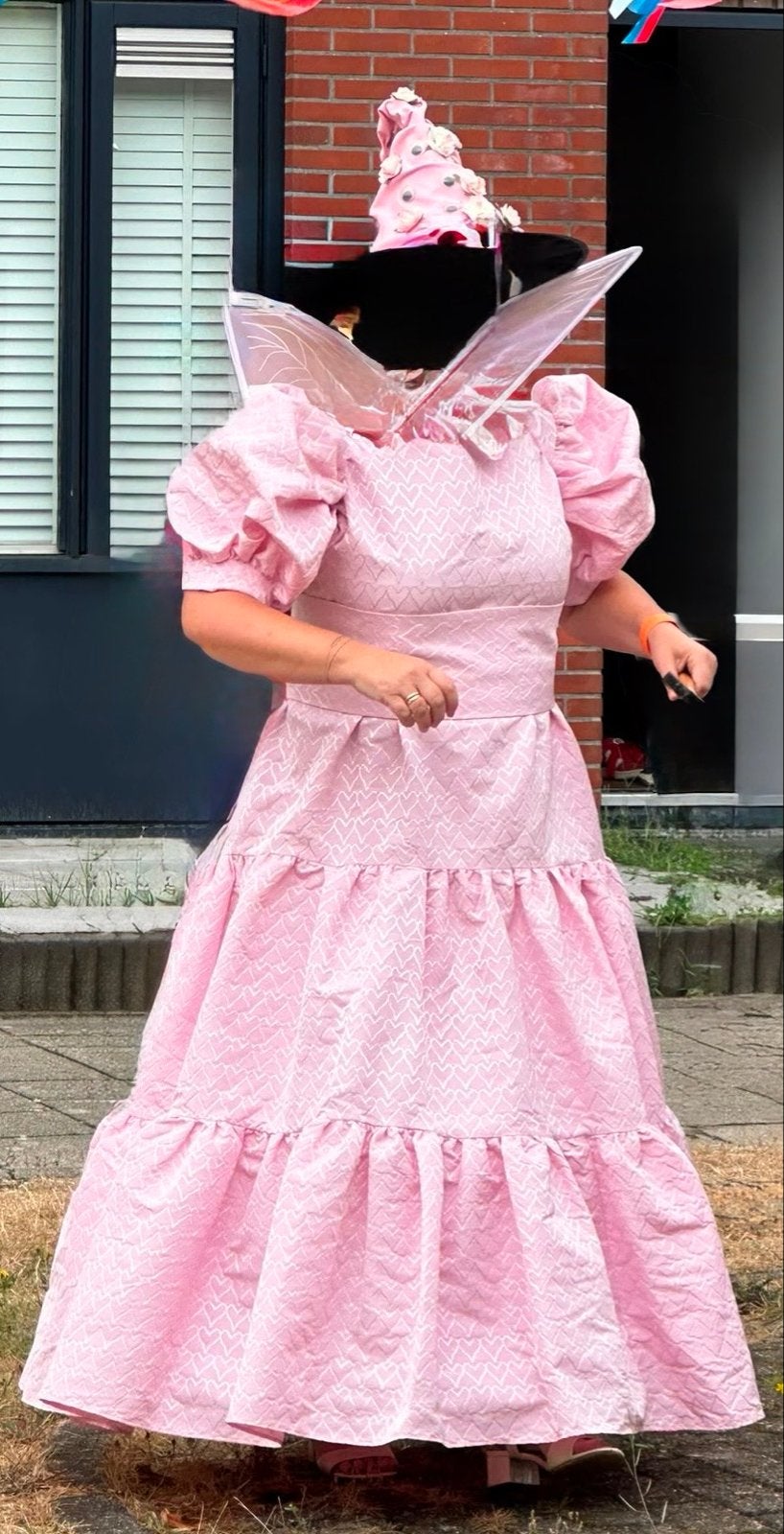Sister Jane roze japon met hoepelrok, Kleding | Dames, Jurken, Maat 42/44 (L), Ophalen of Verzenden, Zo goed als nieuw, Roze