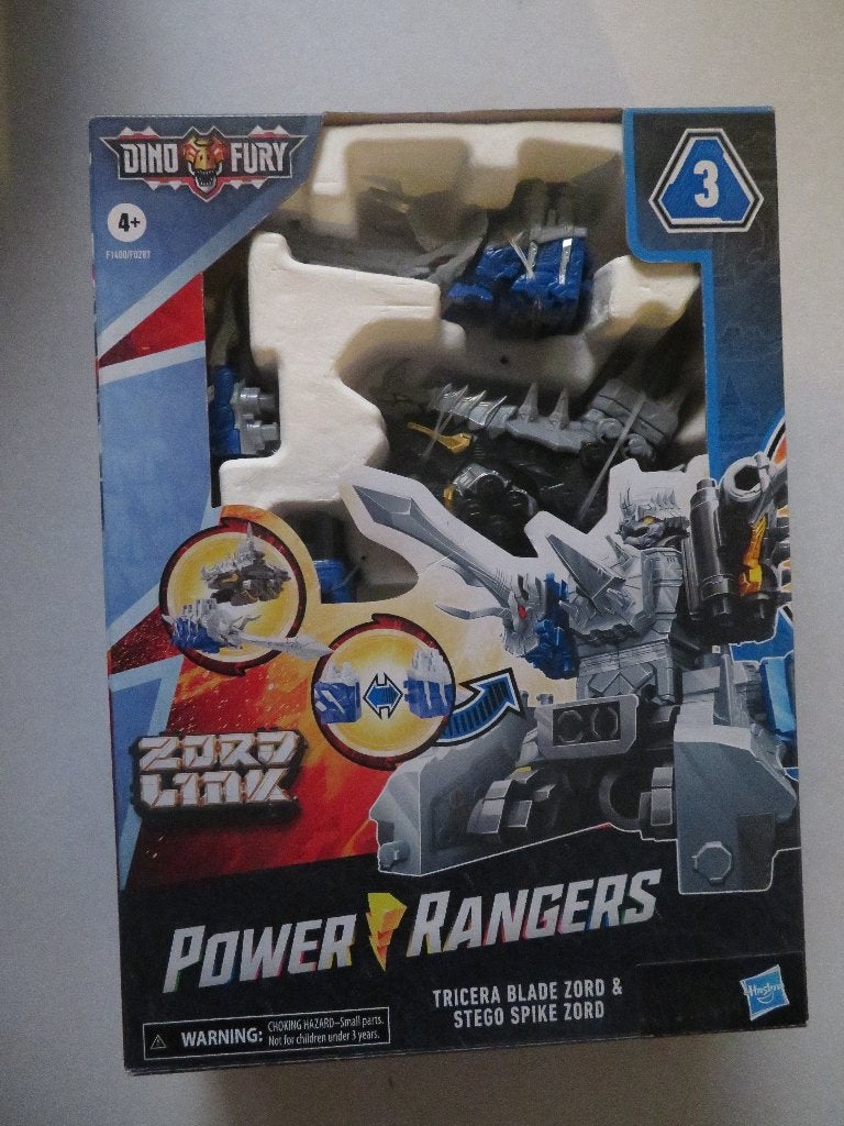 POWERRANGERS-DINO FURY-TRICERA BLADE ZORD & STEGO SPIKE ZORD, Ophalen of Verzenden, Zo goed als nieuw