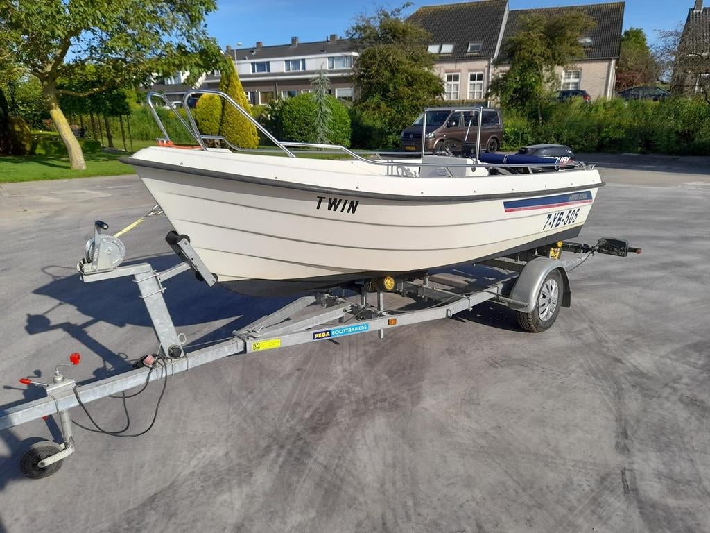 Ryds 435 Consoleboot 25 pk Mercury + nieuwe trailer, Ophalen, Gebruikt, Viertaktmotor, 10 tot 30 pk