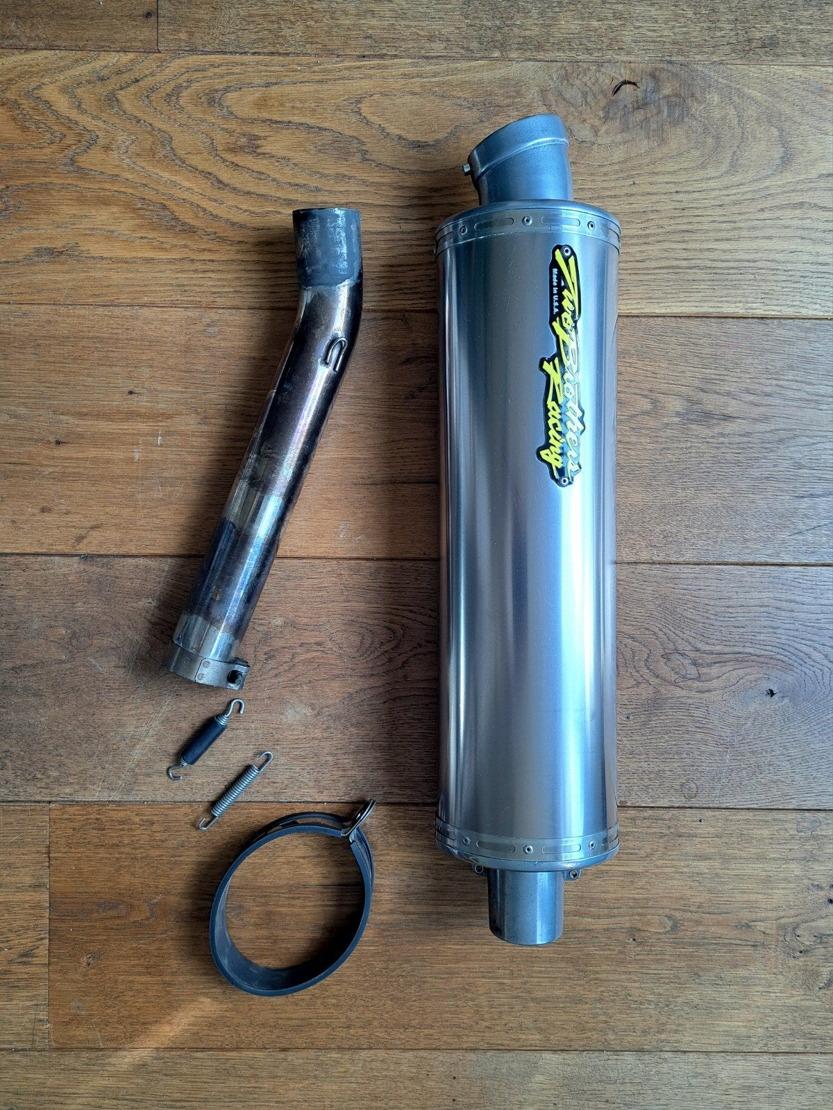 two brothers titanium sport race uitlaat demper ovaal, Motoren, Ophalen of Verzenden, Gebruikt
