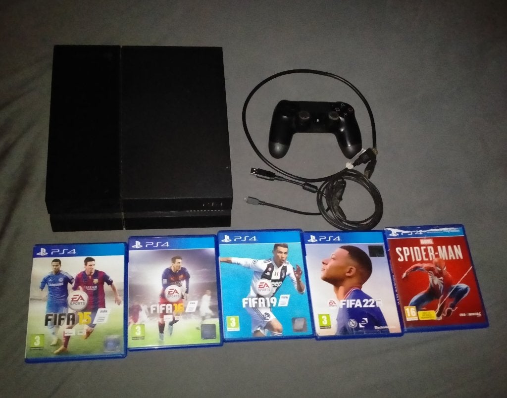 playstation4 met games ps4, Spelcomputers en Games, Spelcomputers | Sony PlayStation 4, Ophalen, Met 1 controller, Original, 500 GB