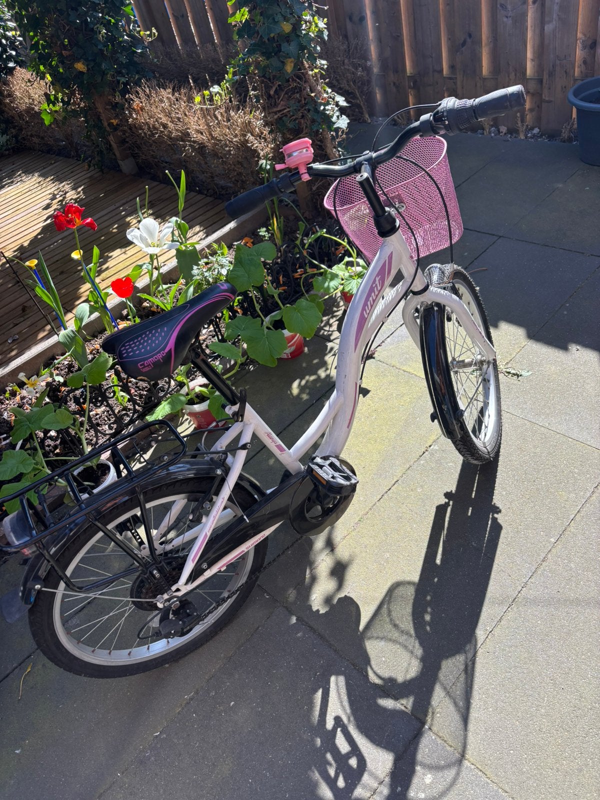 Meisje fiets, Ophalen, Velgrem, 20 inch, Handrem