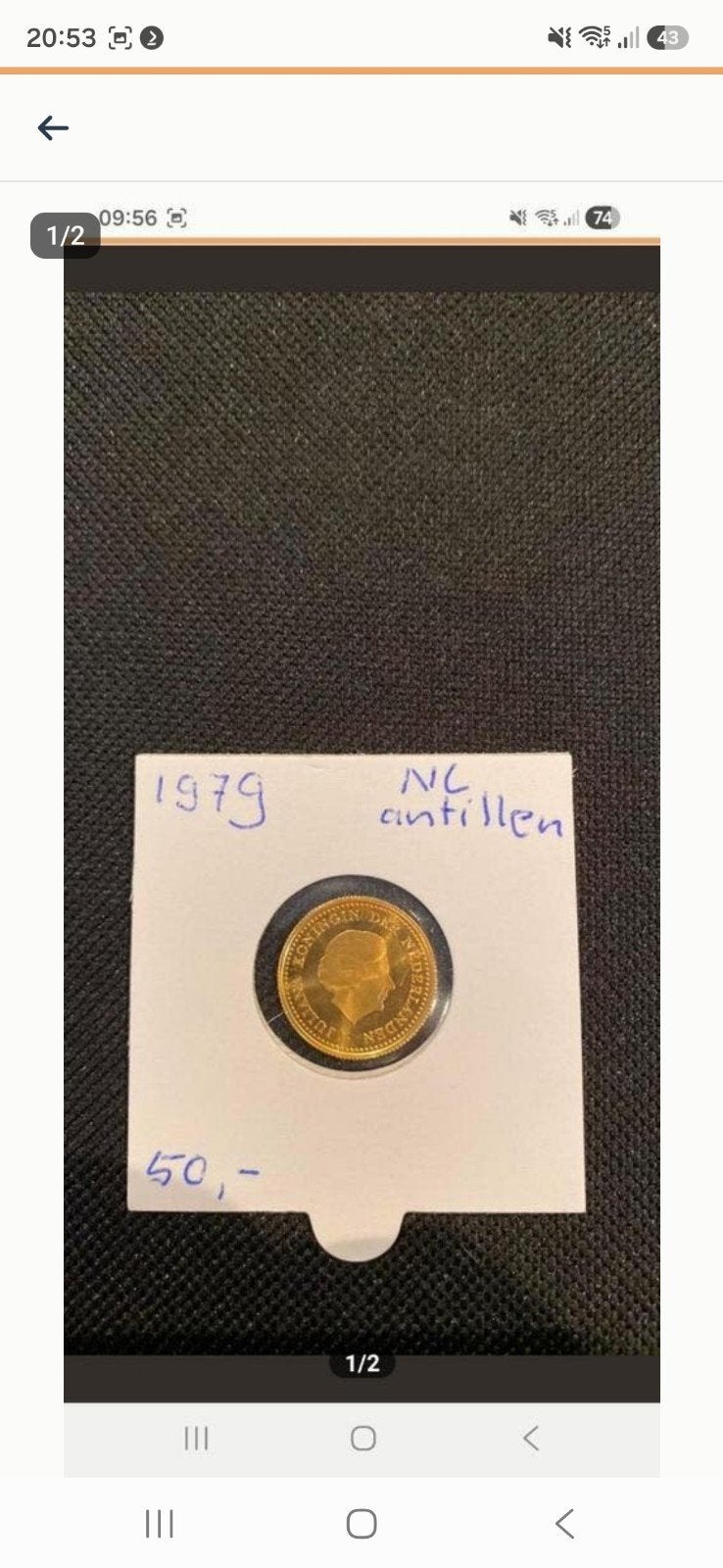 50 gulden nl antillen 0.900/3.024, Ophalen of Verzenden, Midden-Amerika