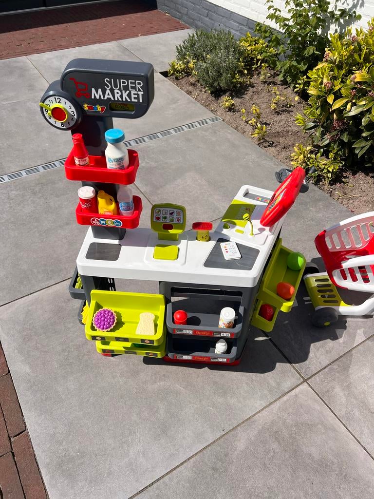 Smoby Supermarkt met Winkelwagen en Accessoires, Ophalen, Gebruikt, Ontdekken