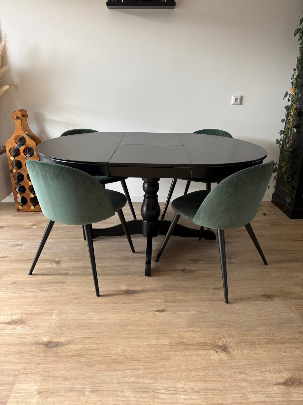 Uitschuifbare eettafel zwart, Ophalen, Gebruikt, 50 tot 100 cm, 100 tot 150 cm