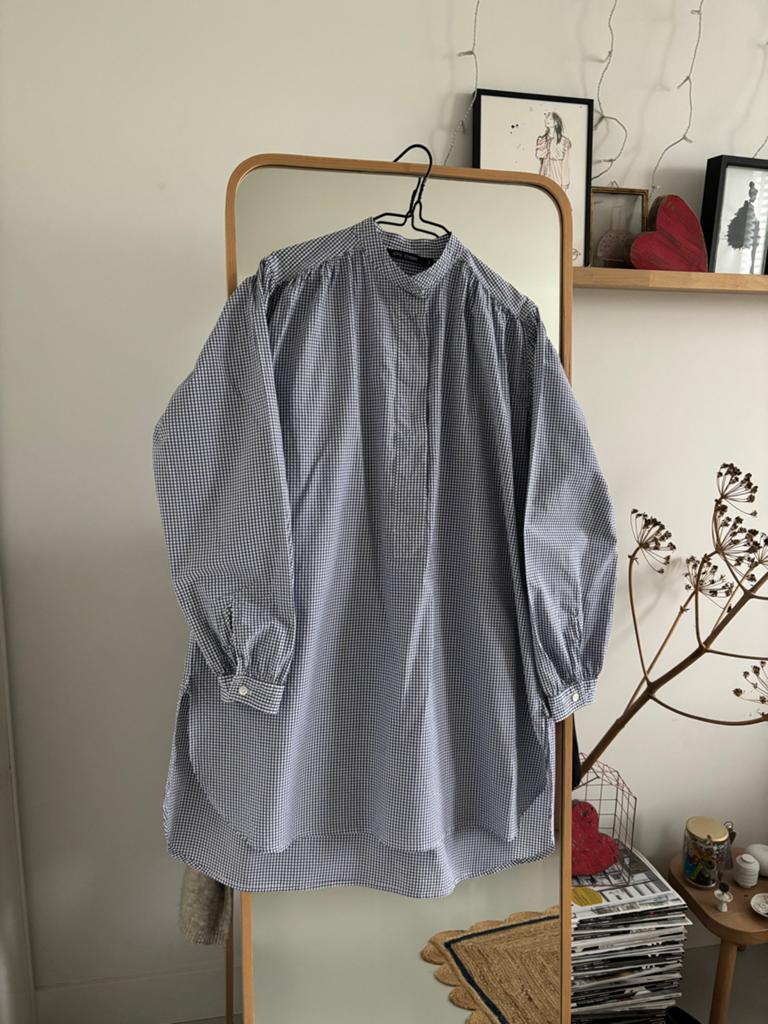 Sofie D'Hoore blouse / tuniek - Blauw/wit geblokt - Maat 38, Ophalen of Verzenden, Gedragen, Maat 38/40 (M), Blauw