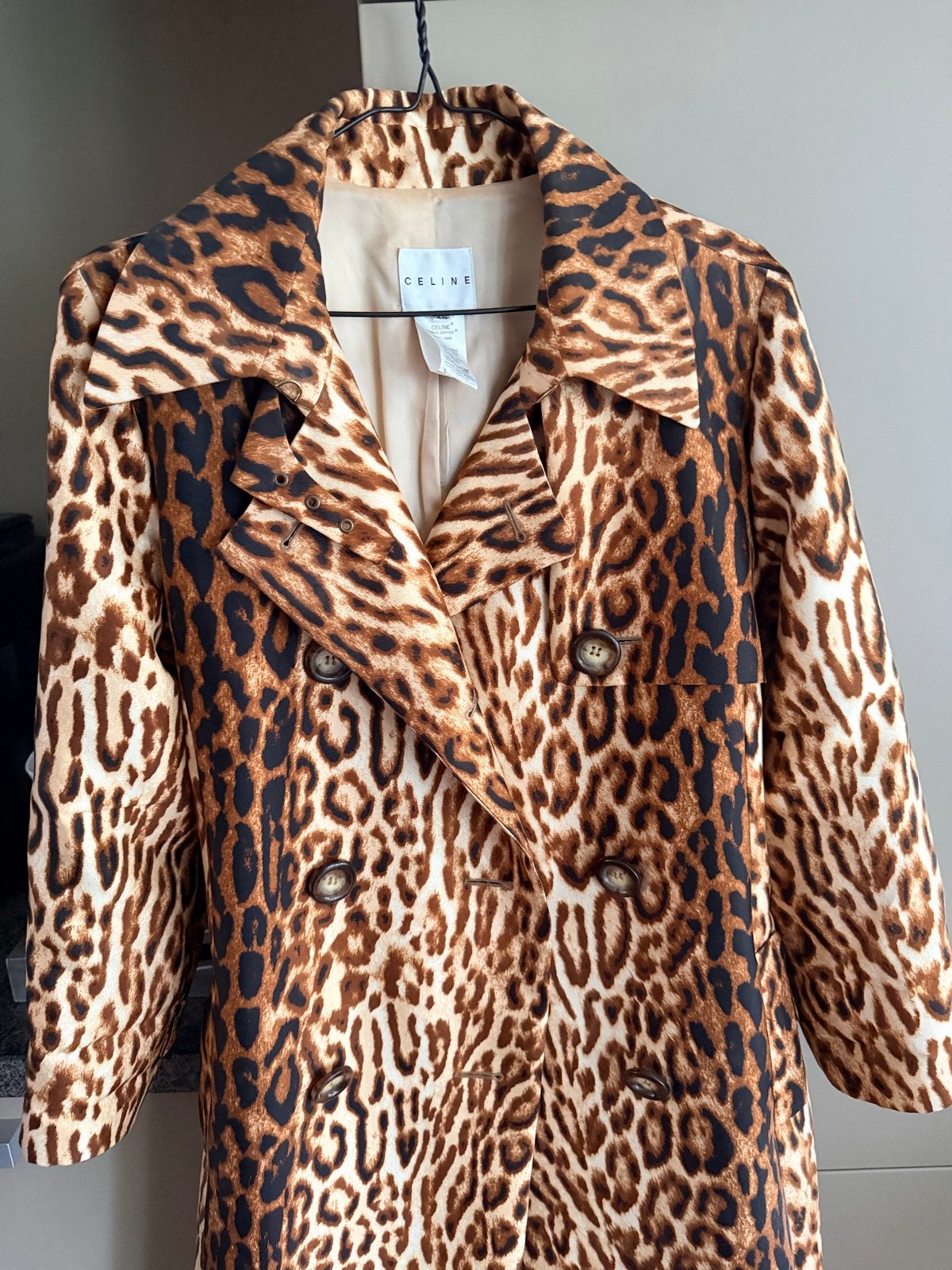 Celine Leopard Print Trenchcoat - Maat 40 die delige set, Kleding | Dames, Jassen | Zomer, Ophalen of Verzenden, Zo goed als nieuw