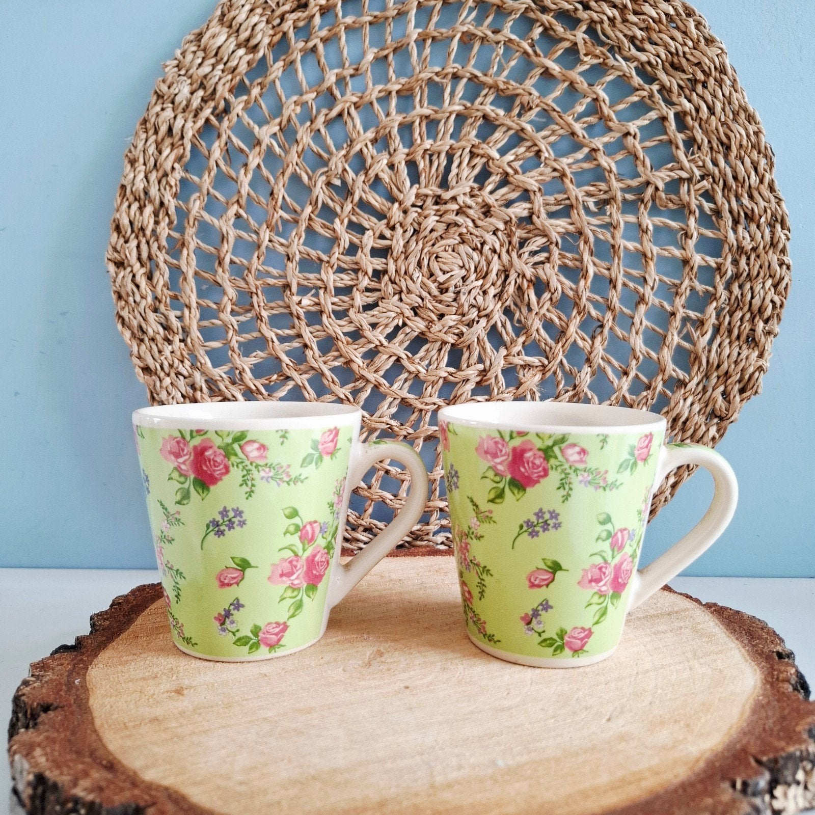 Siaki's Porcelain, 2 vrolijke (senseo)mokken, Siaki, Zo goed als nieuw, Onbekend, Porselein