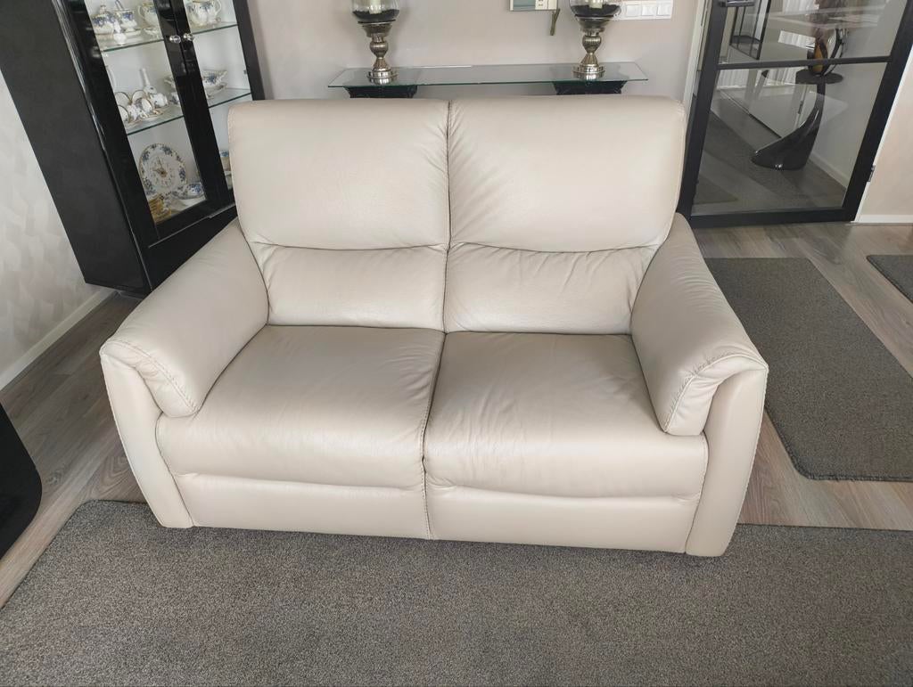 Leren Bankstellen met relaxstand 2 en 2.5 zits, Gebruikt, Overige maten, 150 tot 200 cm, Rechte bank