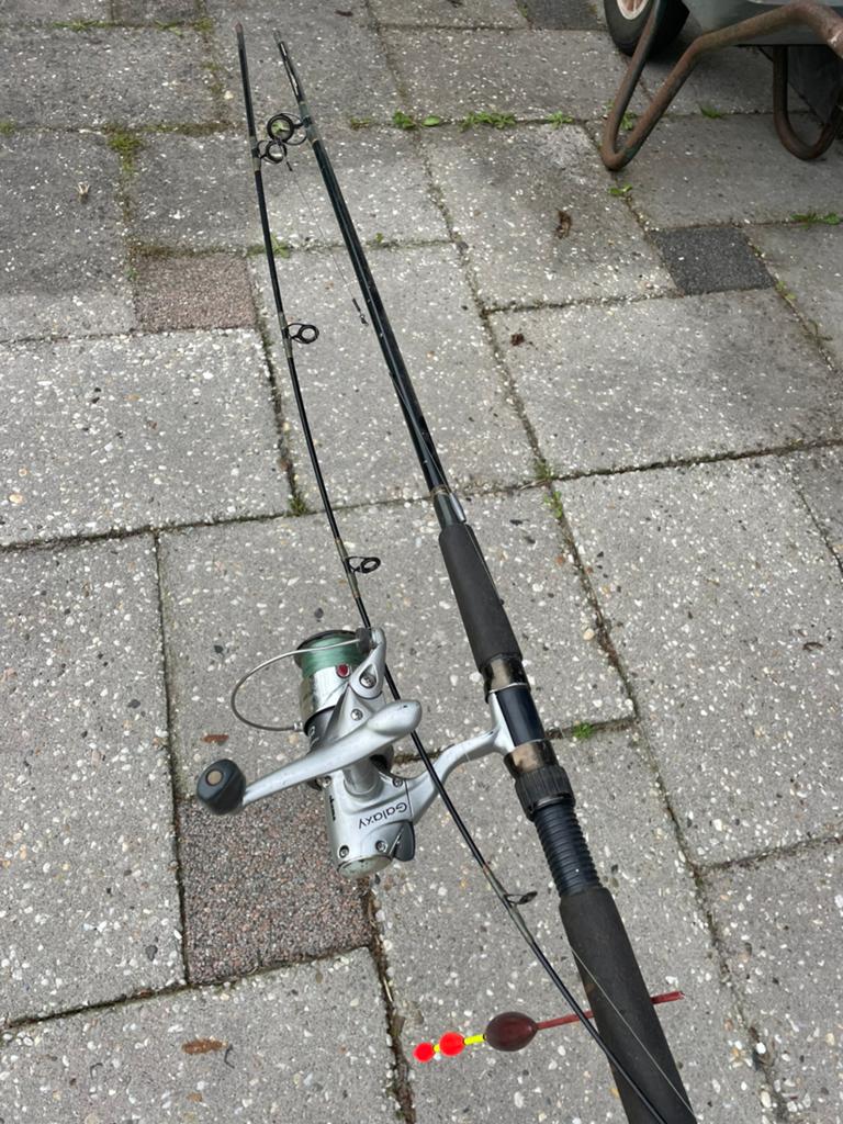 Okuma Galaxy GXF30 molen en hengel, Watersport en Boten, Hengelsport | Algemeen, Ophalen, Gebruikt, Complete hengel