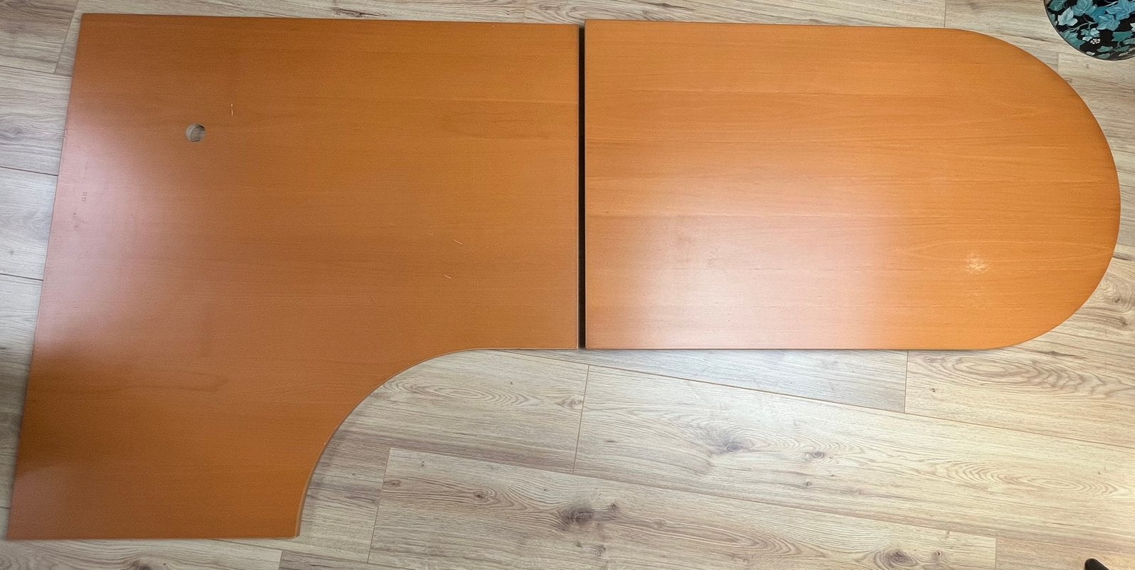 Bureau 2-delig, 120 cm, In hoogte verstelbaar, Hout, Hoekbureau