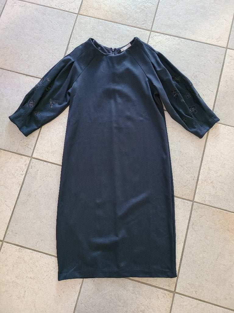 Blauwe jurk met borduursel, H&M, maat S, H&M, Blauw, Nieuw, Ophalen of Verzenden