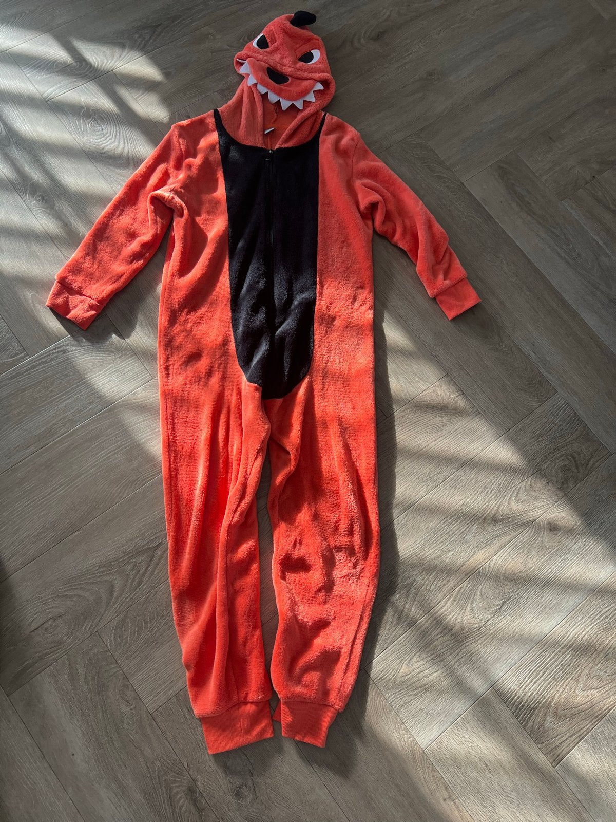 Dino Onesie - Oranje draak jumpsuit voor kinderen, Ophalen of Verzenden, Gebruikt, 146 t/m 152, Jongen of Meisje