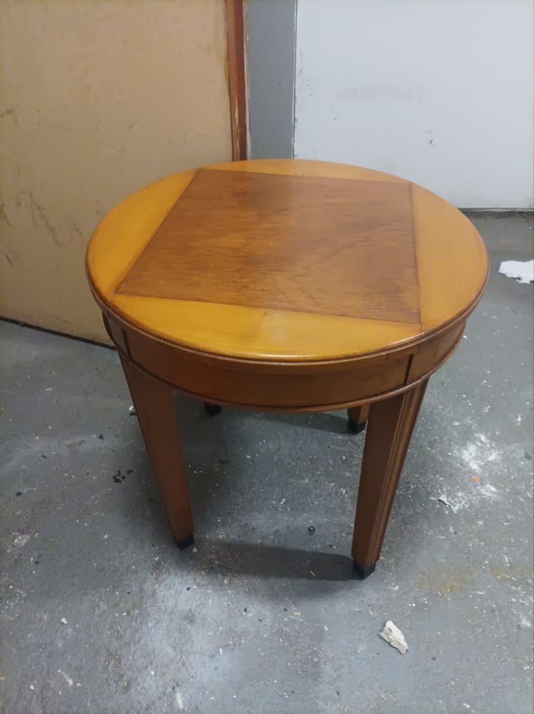 Bijzettafel Art Deco stijl Hoogte 46cm Breedte 45 cm, Minder dan 55 cm, Gebruikt, Art deco, Rond
