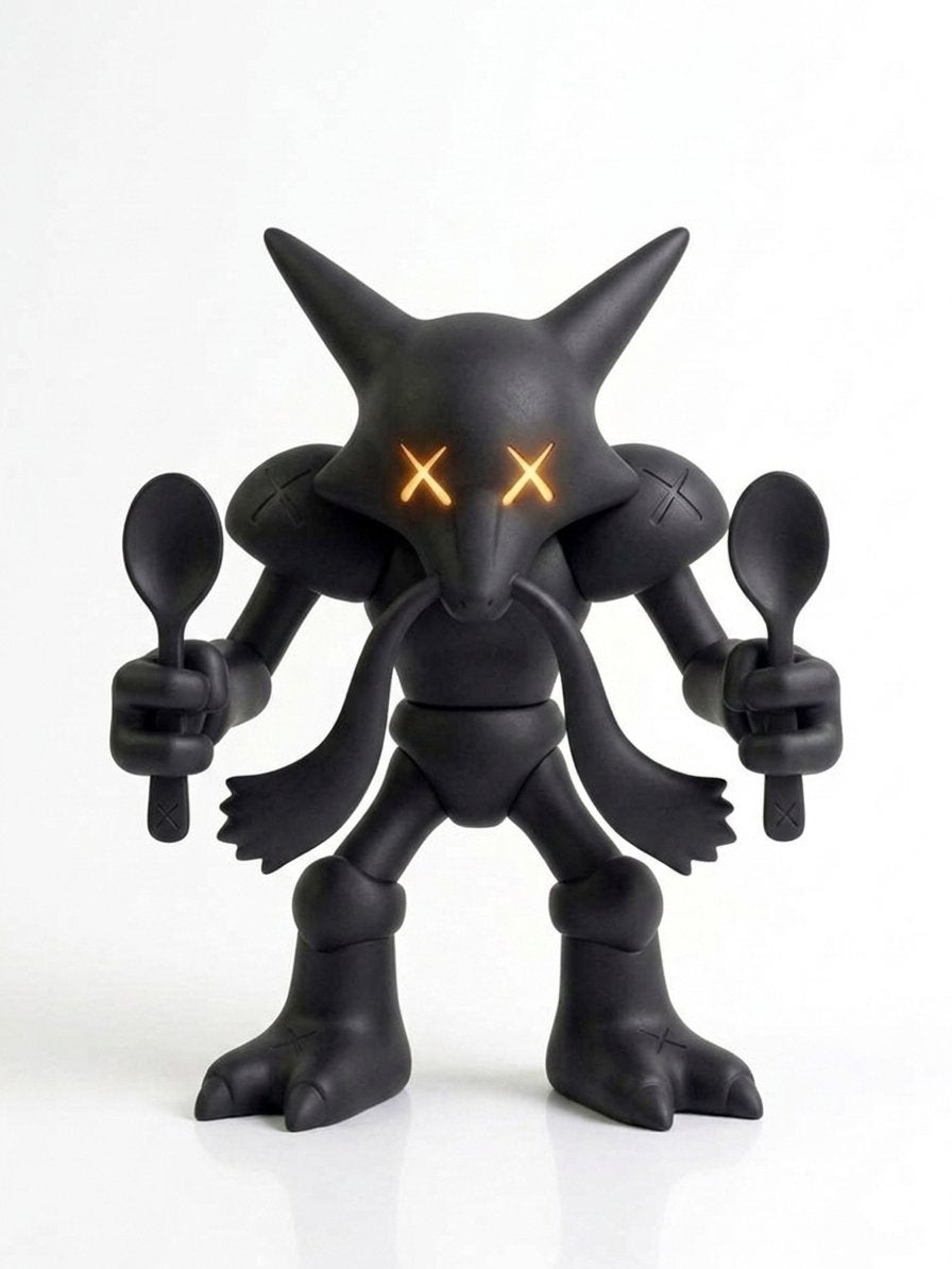 KAWS x Alakazam Figuur - Zwart Limited Edition, B, G, B, Ophalen of Verzenden