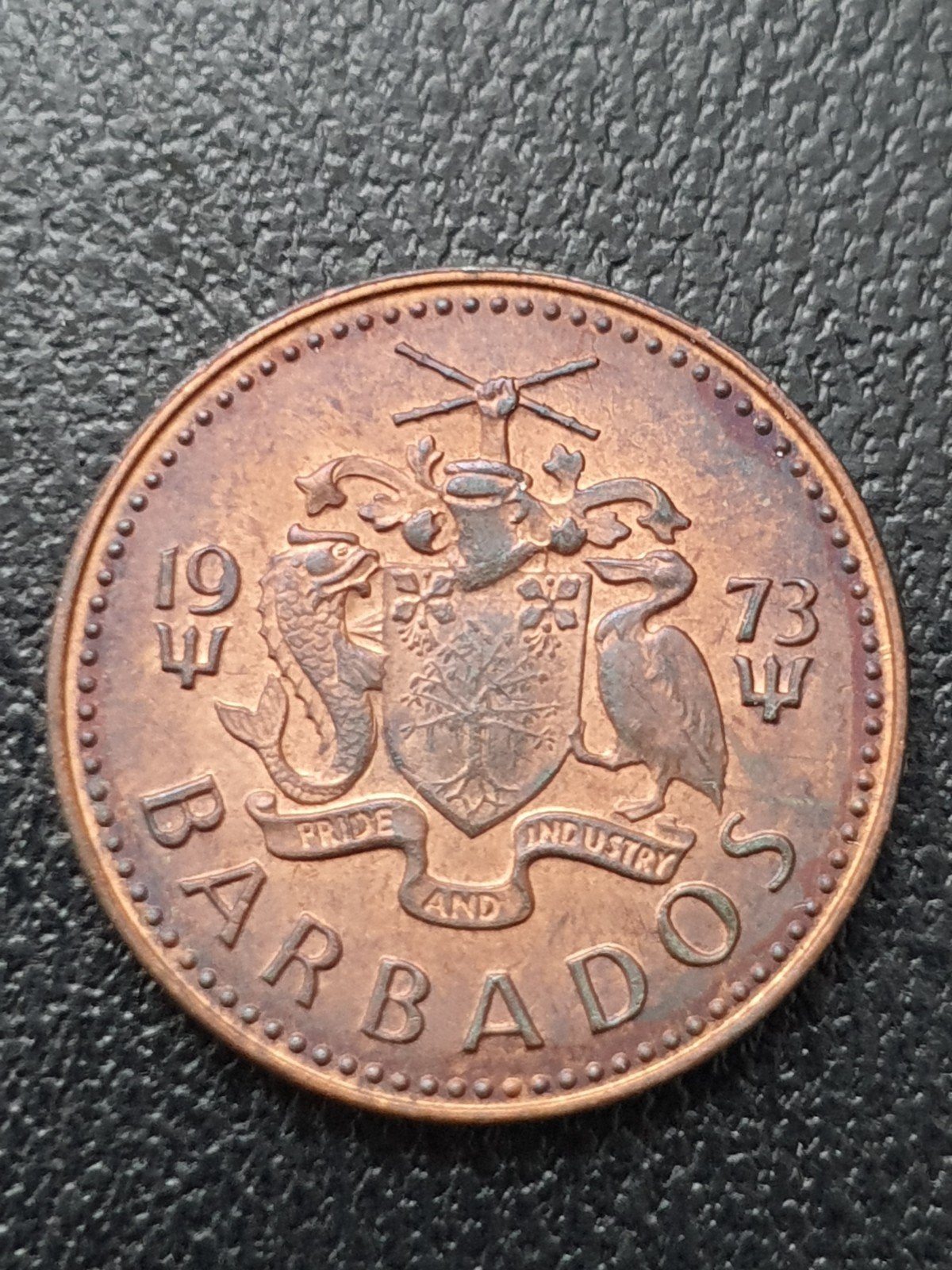 1 cent munt uit 1973 Barbados., Ophalen of Verzenden, Midden-Amerika, Losse munt