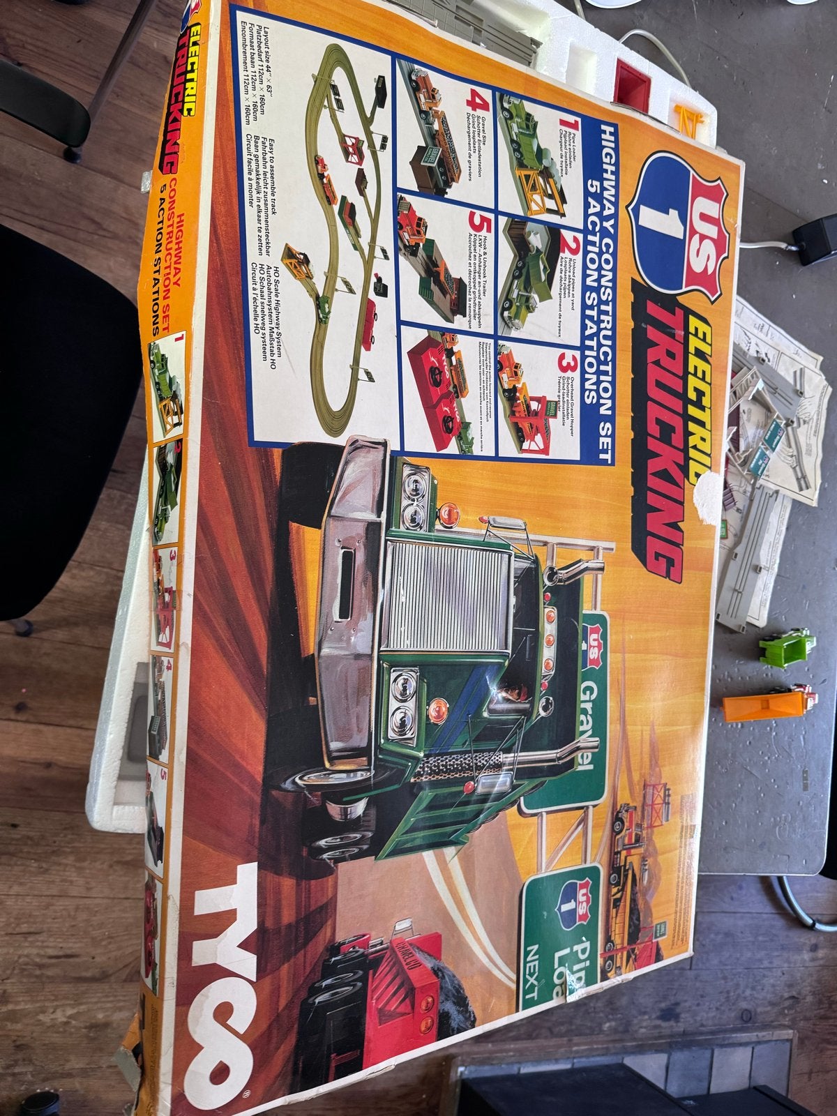 Tyco US Electric Trucking Racebaan met gedeete rails, Kinderen en Baby's, Tyco, Ophalen of Verzenden, Elektrisch, Racebaan
