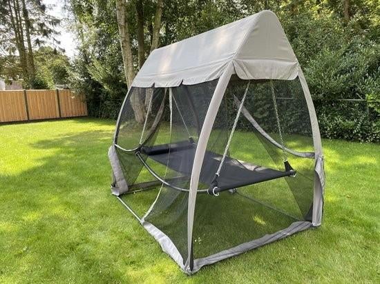 PAZOON Hangmat met Klamboe - Antraciet, Tuin en Terras, Hangmatten, Zo goed als nieuw, Eenpersoons, Buiten, Ophalen