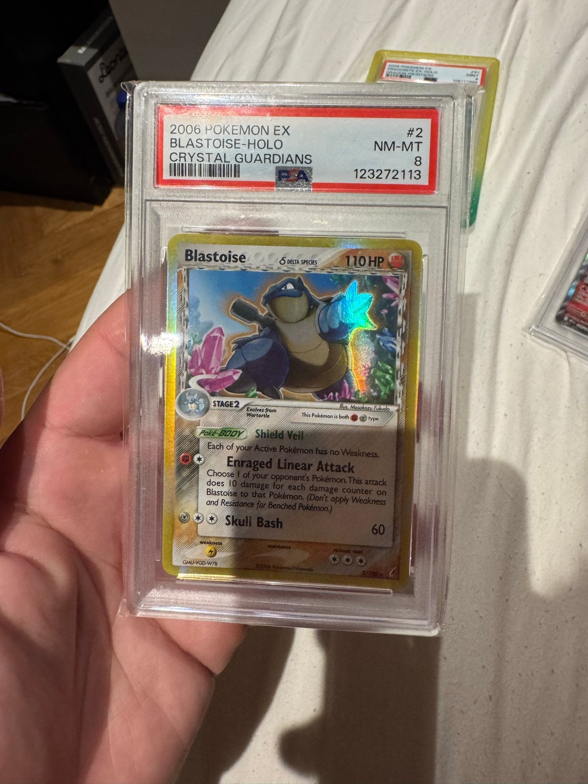 Blastoise Crystal Guardians Holo PSA 8 Pokémon Kaart, Ophalen of Verzenden, Zo goed als nieuw, Losse kaart, Foil