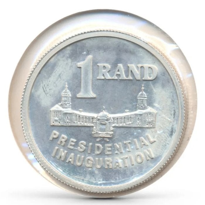 Zuid-Afrika 1 Rand 1994 Inauguratie Nelson Mandela, Postzegels en Munten, Ophalen of Verzenden, Zuid-Afrika, Losse munt, Zilver