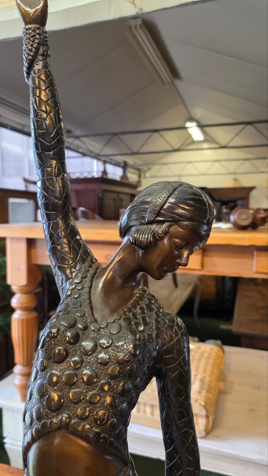 Zeer groot bronzen Art Deco beeld, Ophalen