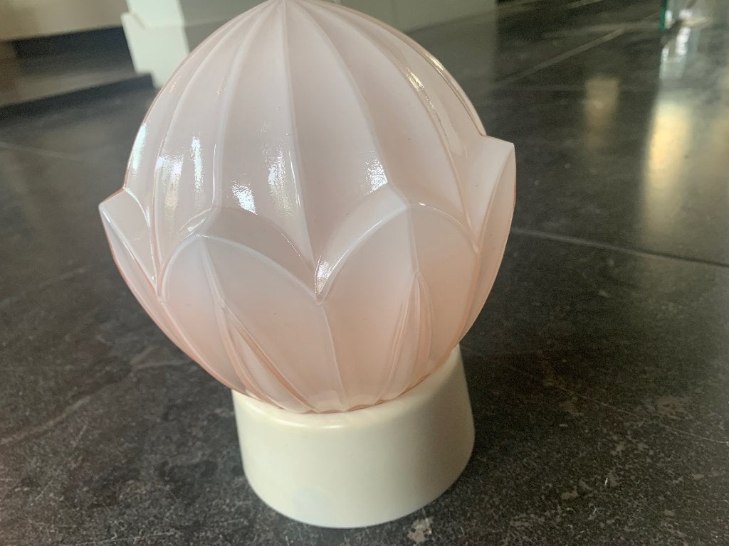 Thabur art Deco design plafondlamp roze 1837, Huis en Inrichting, Lampen | Plafondlampen, Roze, Thabur, Antiek, Zo goed als nieuw