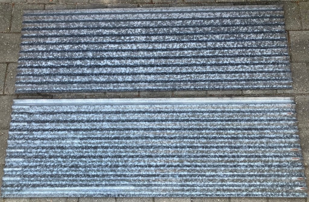 4 stuks gebruikte maar zo goed a.n. golfplaten ... x .. cm., Ophalen, Gebruikt, 5 tot 10 m², Golfplaat