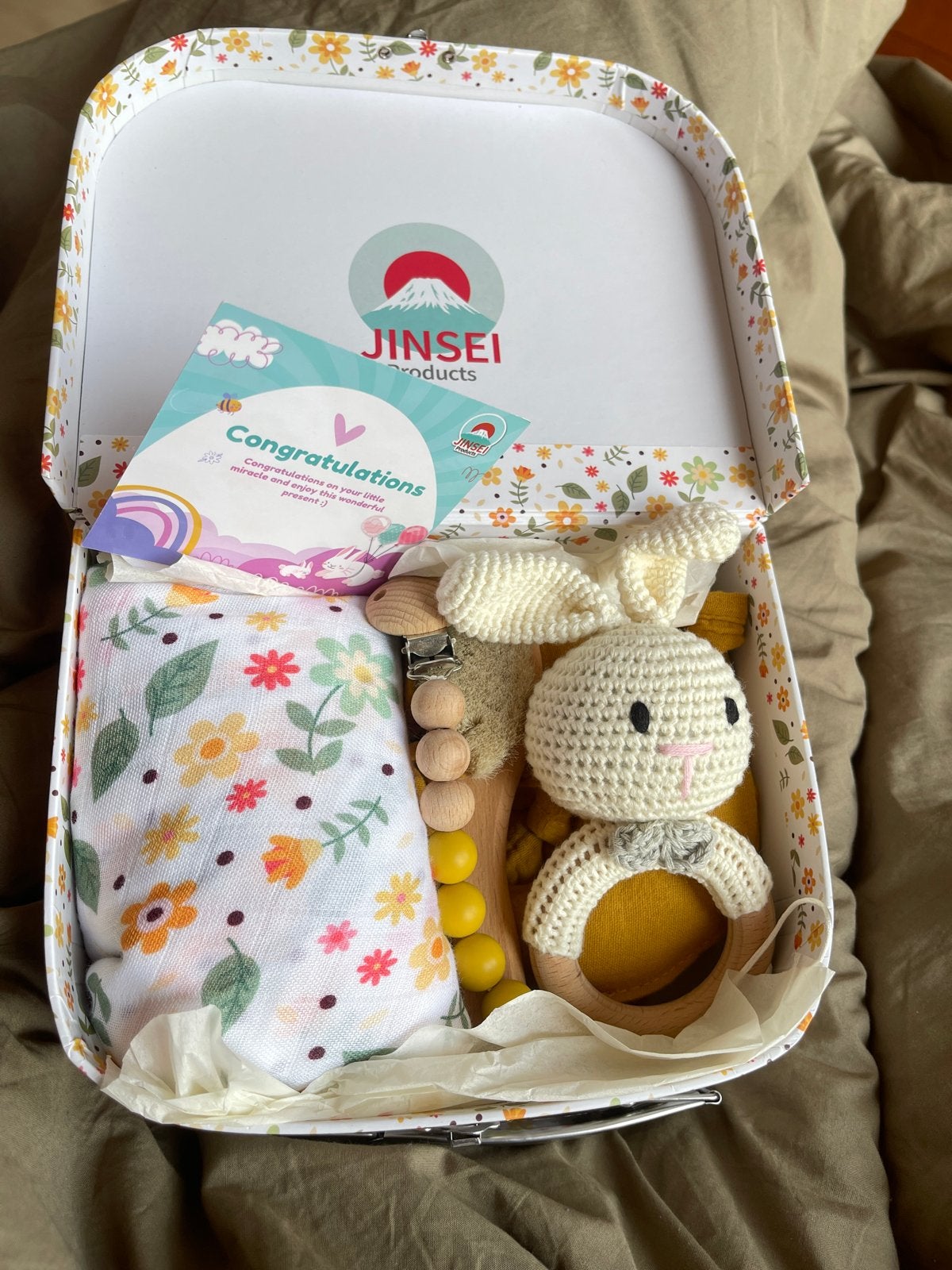 Luxe Baby Cadeauset Geel: Kraamcadeau/Babyshower Set, Kinderen en Baby's, Ophalen of Verzenden, Nieuw, Kraamcadeau