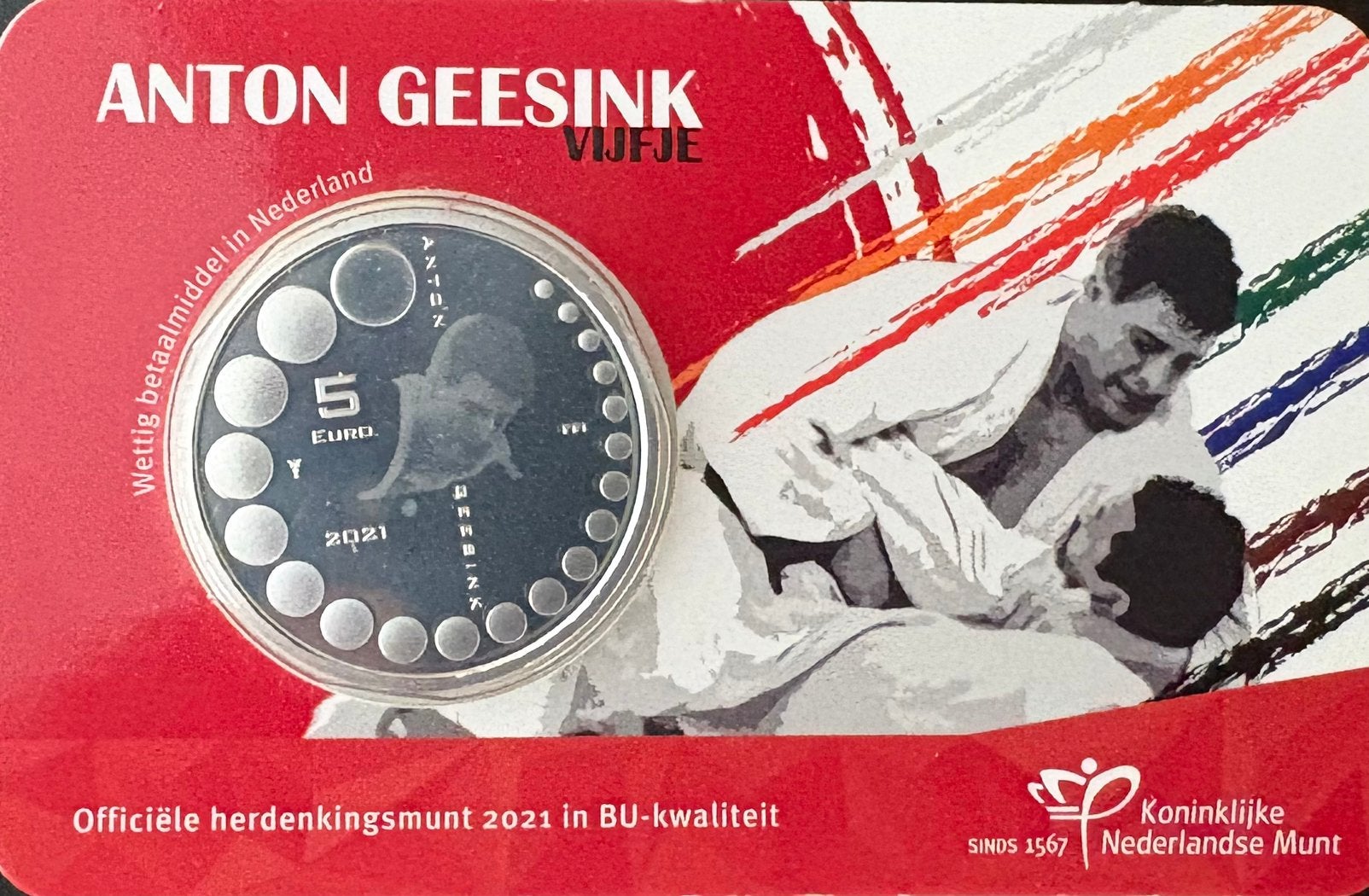 Coincard Anton Geesink, Ophalen of Verzenden, Nederland, Munten
