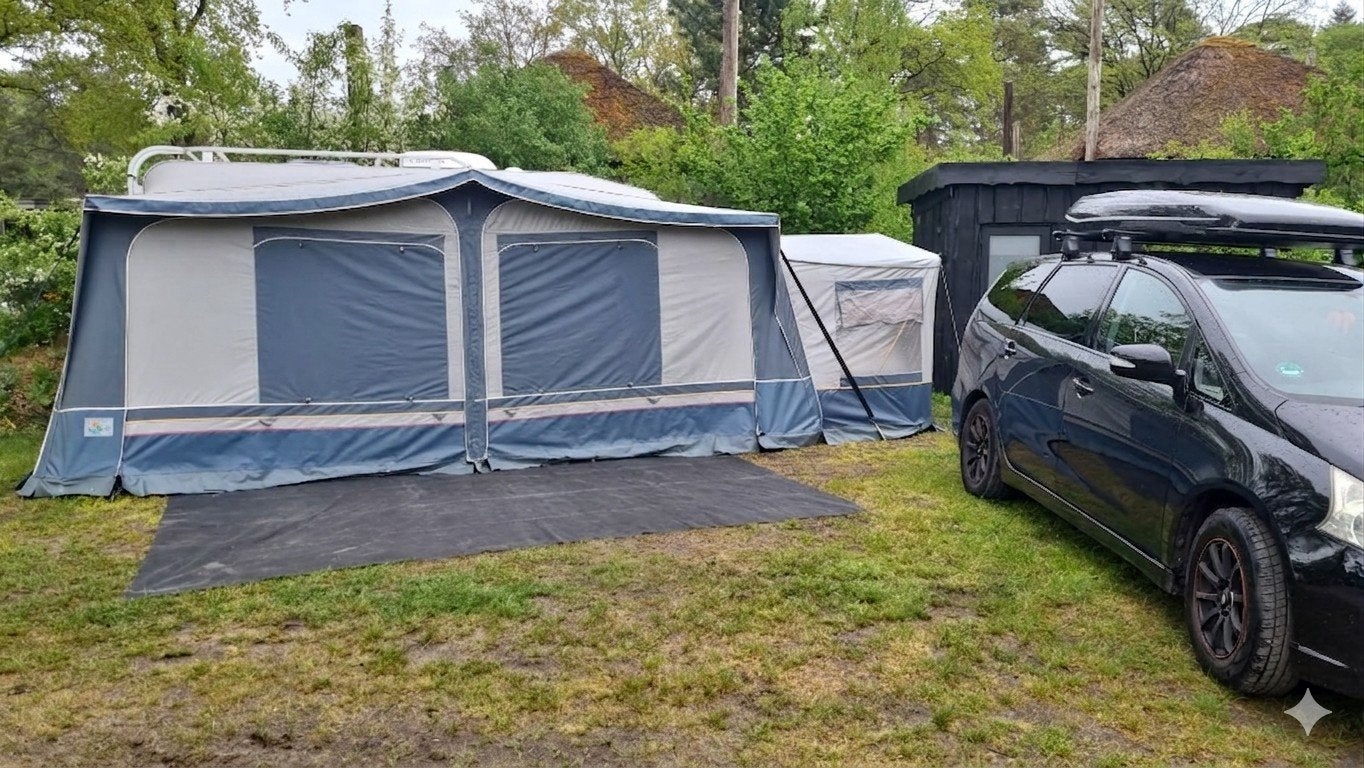 Voortent/uitbouw en luifel mt 12 van het merk Brand Lugano, Ophalen, Gebruikt
