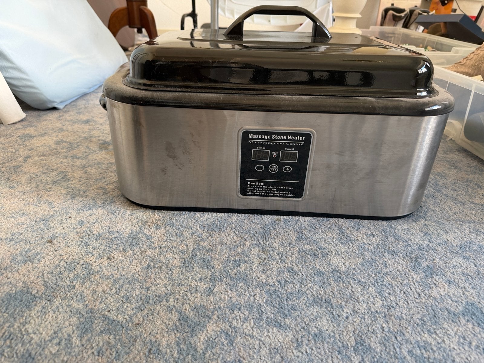 Massage stone heater met basaltstenen, Ophalen, Gebruikt, Hotstone