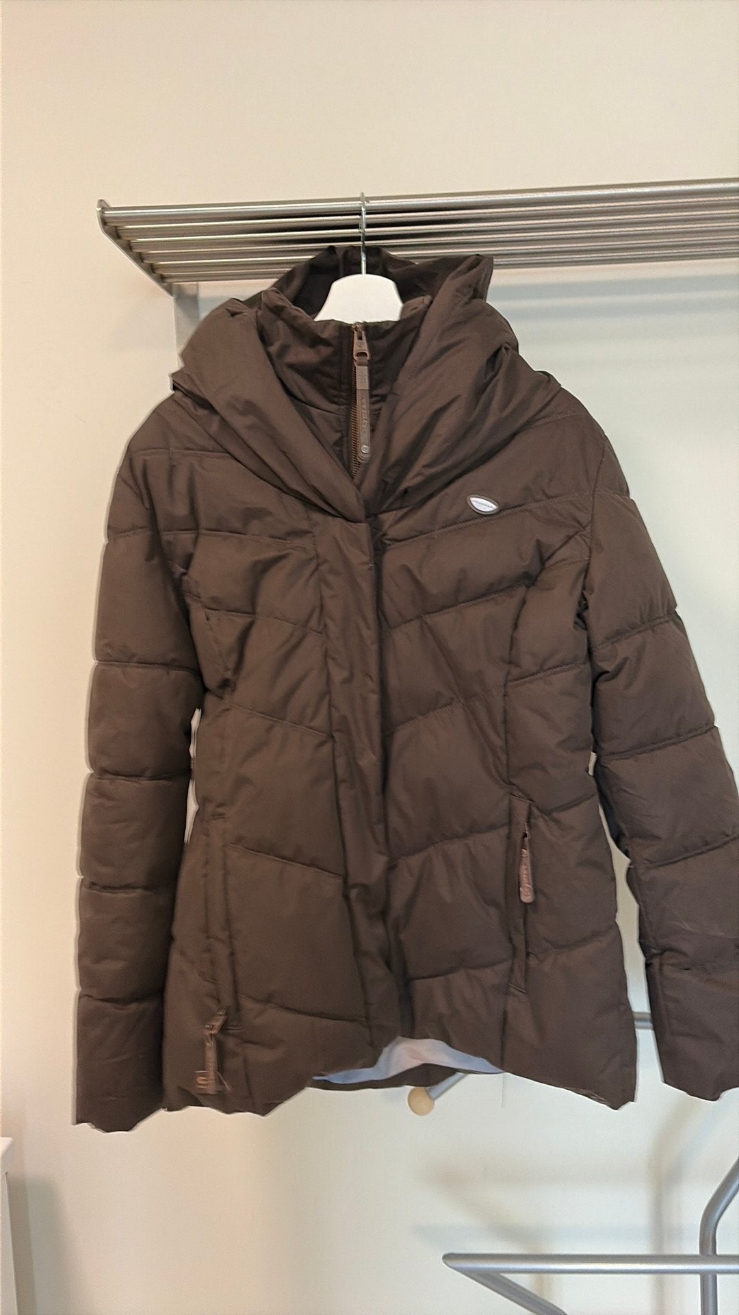 Winterjas Ragwear donkerbruin maat L, Ophalen, Zo goed als nieuw, Maat 42/44 (L), Bruin