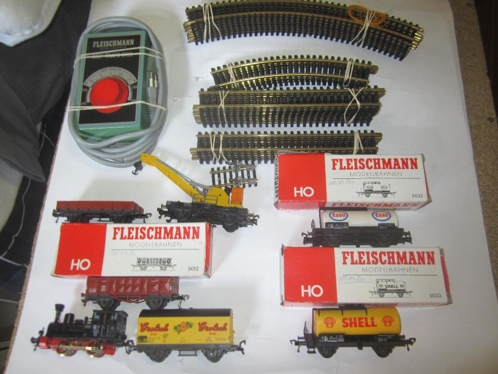 fleischmann treinset met loc anna en loc BR 80, Hobby en Vrije tijd, Modeltreinen | H0, Gebruikt, Treinset, Gelijkstroom, Fleischmann