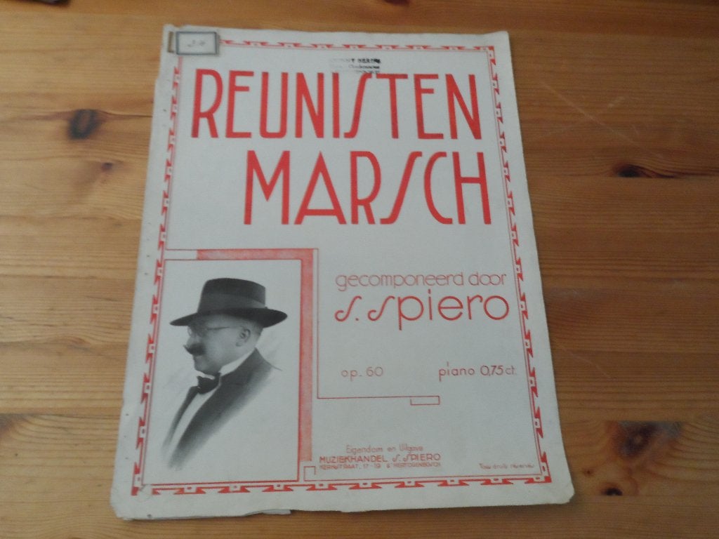 S. Spiero - reunisten marsch, Muziek en Instrumenten, Bladmuziek, Gebruikt, Ophalen of Verzenden, Artiest of Componist, Piano