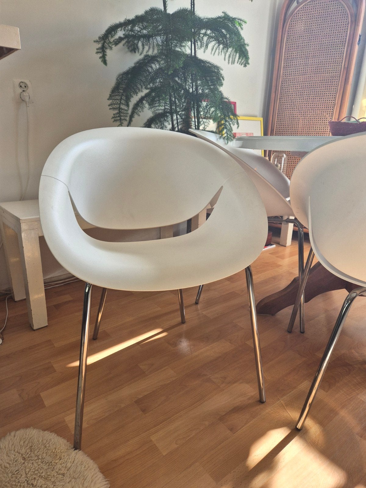 4 x eetkamerstoelen So Happy-serie Marco Maran, Ophalen, Zo goed als nieuw, Wit, Kunststof