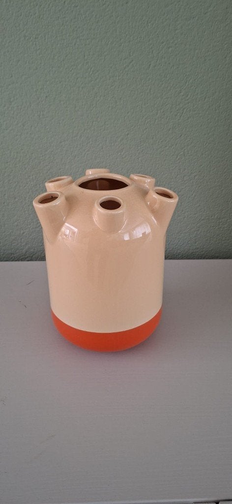 Unieke Tulpenvaas v Hema, Ophalen, Meerkleurig, 30 cm, Zo goed als nieuw
