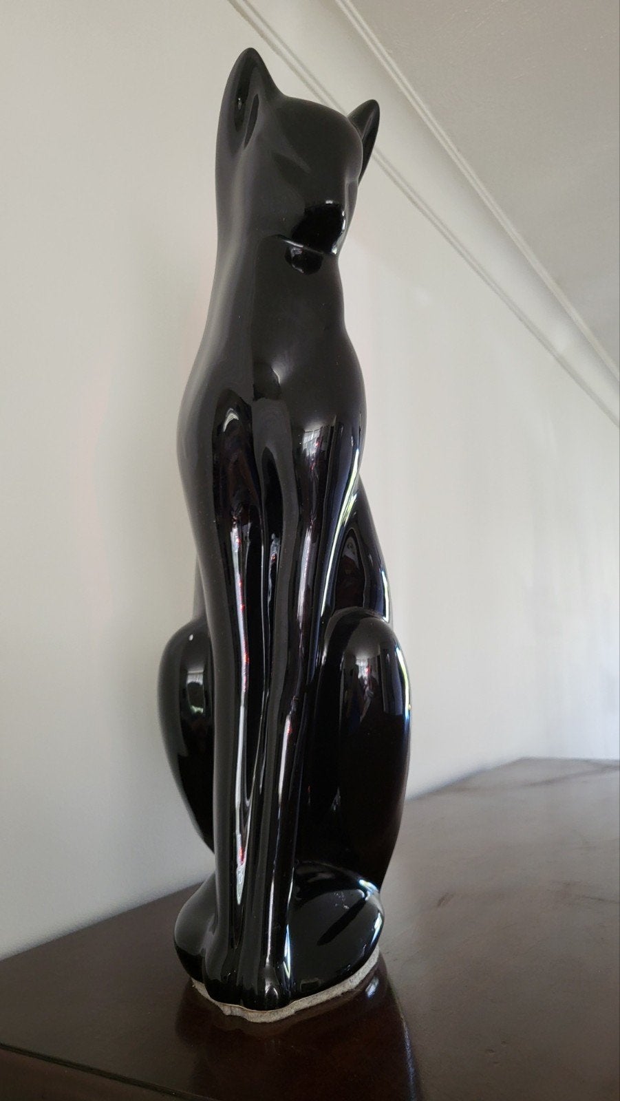 Decoratieve Zwarte Kat Beeld - 57 cm hoog, Ophalen of Verzenden, Modern, Steen/keramiek, Gebruikt
