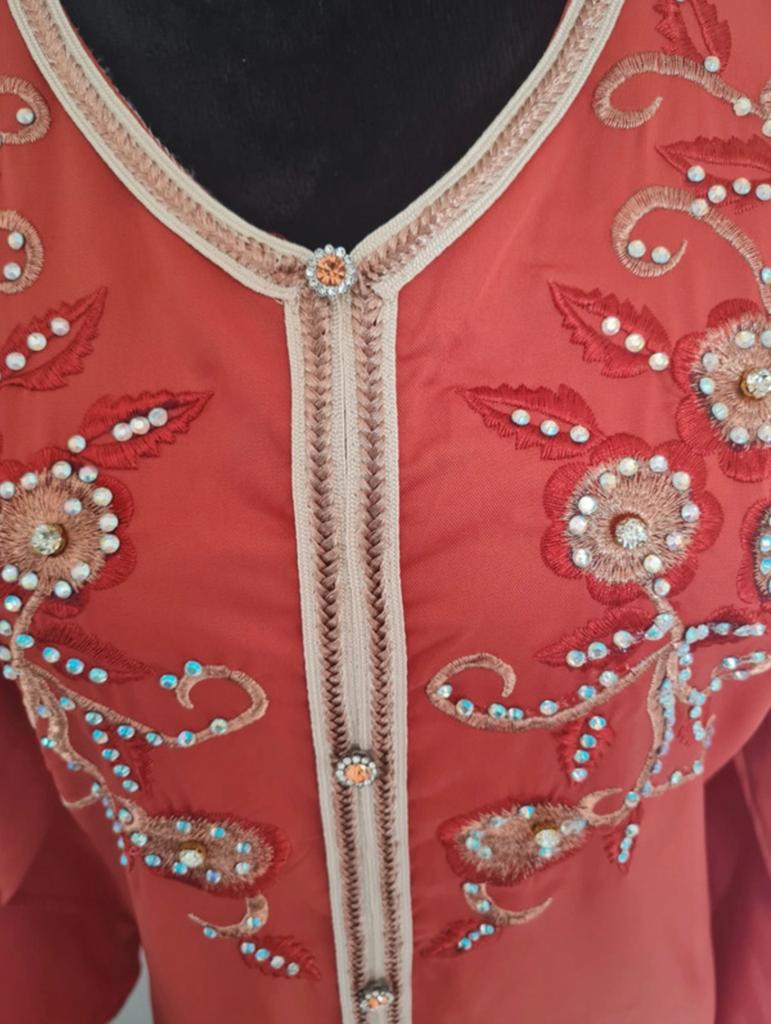 Caftan, Galajurk, Maat 42/44 (L), Oranje, Ophalen of Verzenden