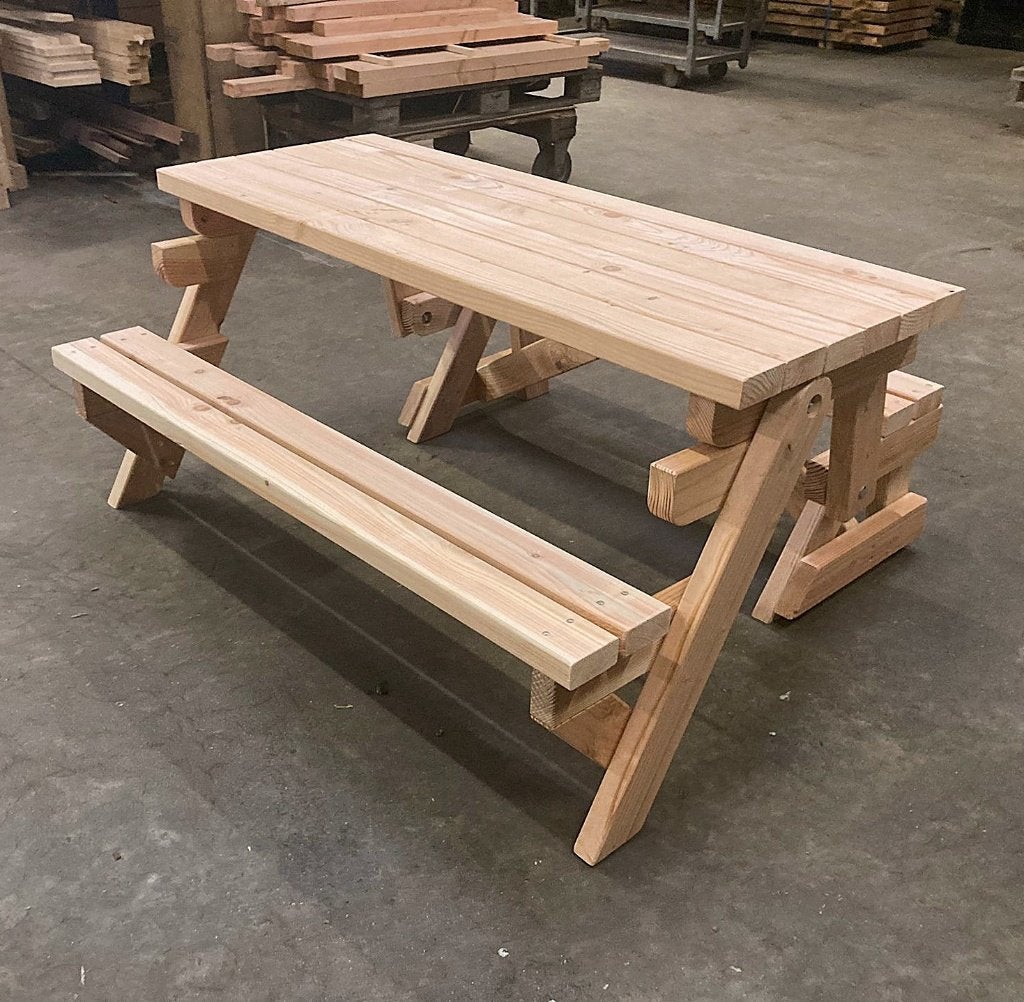 Inklapbare Picknicktafel met dicht tafelblad in 4 maten, Nieuw, Ophalen of Verzenden, Inklapbaar, Rechthoekig
