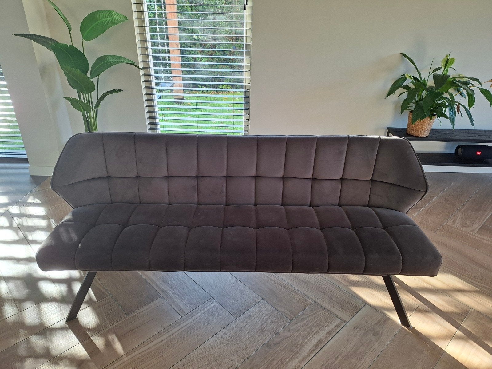 Raster eetkamerbank 180 cm in antraciet
velours, Ophalen, Zo goed als nieuw, Eén, Modern
