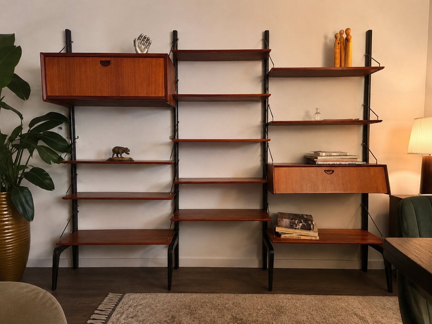 Vintage wandmeubel / Louis van Teeffelen / webe wandkast, Ophalen, Gebruikt, 150 tot 200 cm, Teakhout
