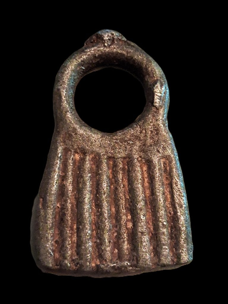Sidamo Sidama Tribal Z-Ethiopië Ring Amulet hanger Afrika, Antiek en Kunst, Ritueel object, Afrika, Grijs, Ophalen of Verzenden