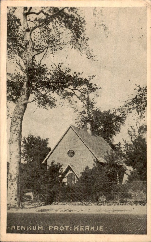 Renkum - Prot. Kerkje - Voorgevel, Verzamelen, Ansichtkaarten | Nederland, Ophalen of Verzenden, 1920 tot 1940, Gelopen, Gelderland