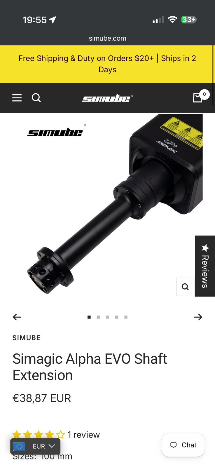 Foto 2 van Simagic evo sport met simube shaft extension