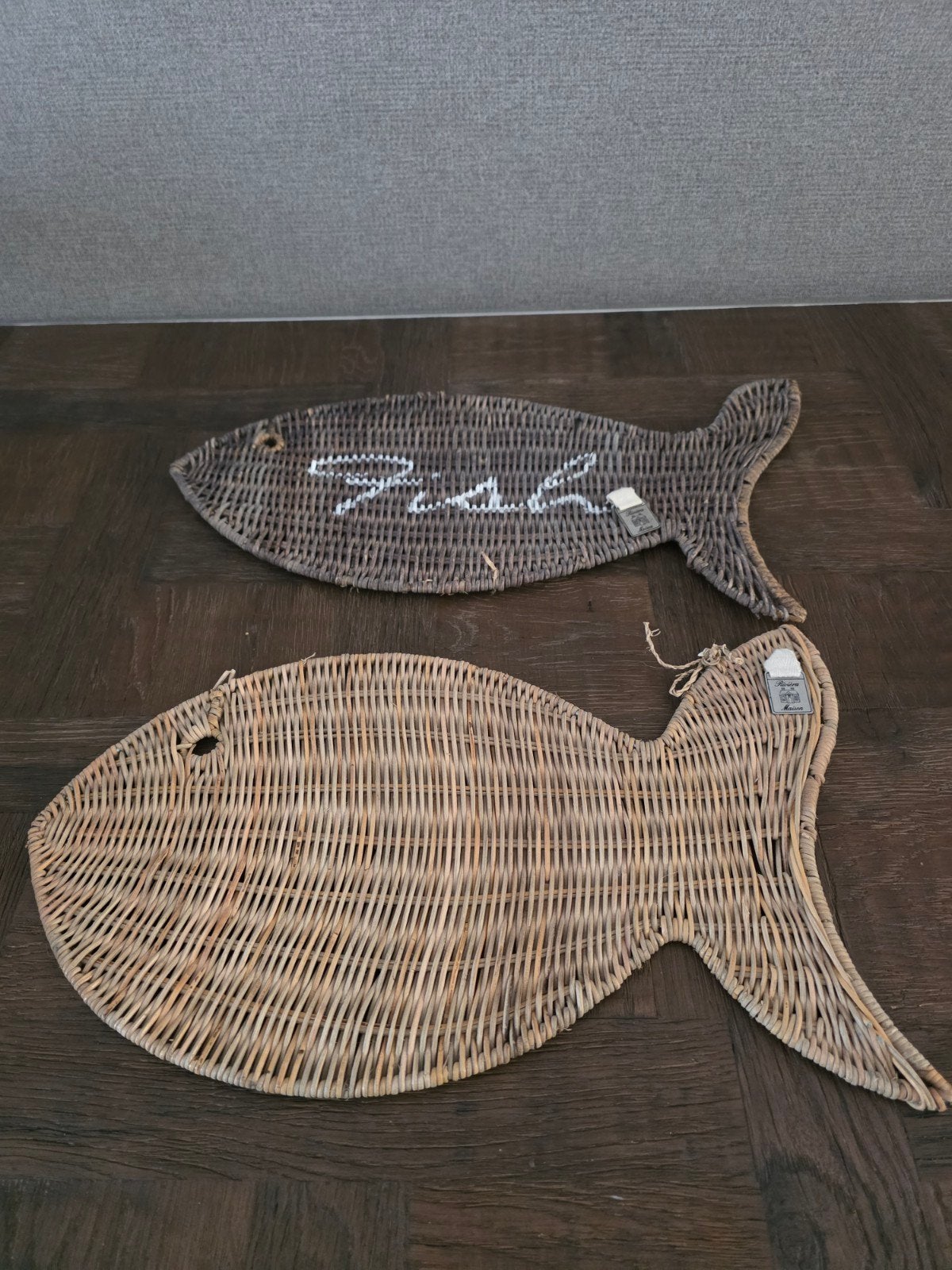 2 rattan decoratie vissen riviera maison, Ophalen of Verzenden, Zo goed als nieuw