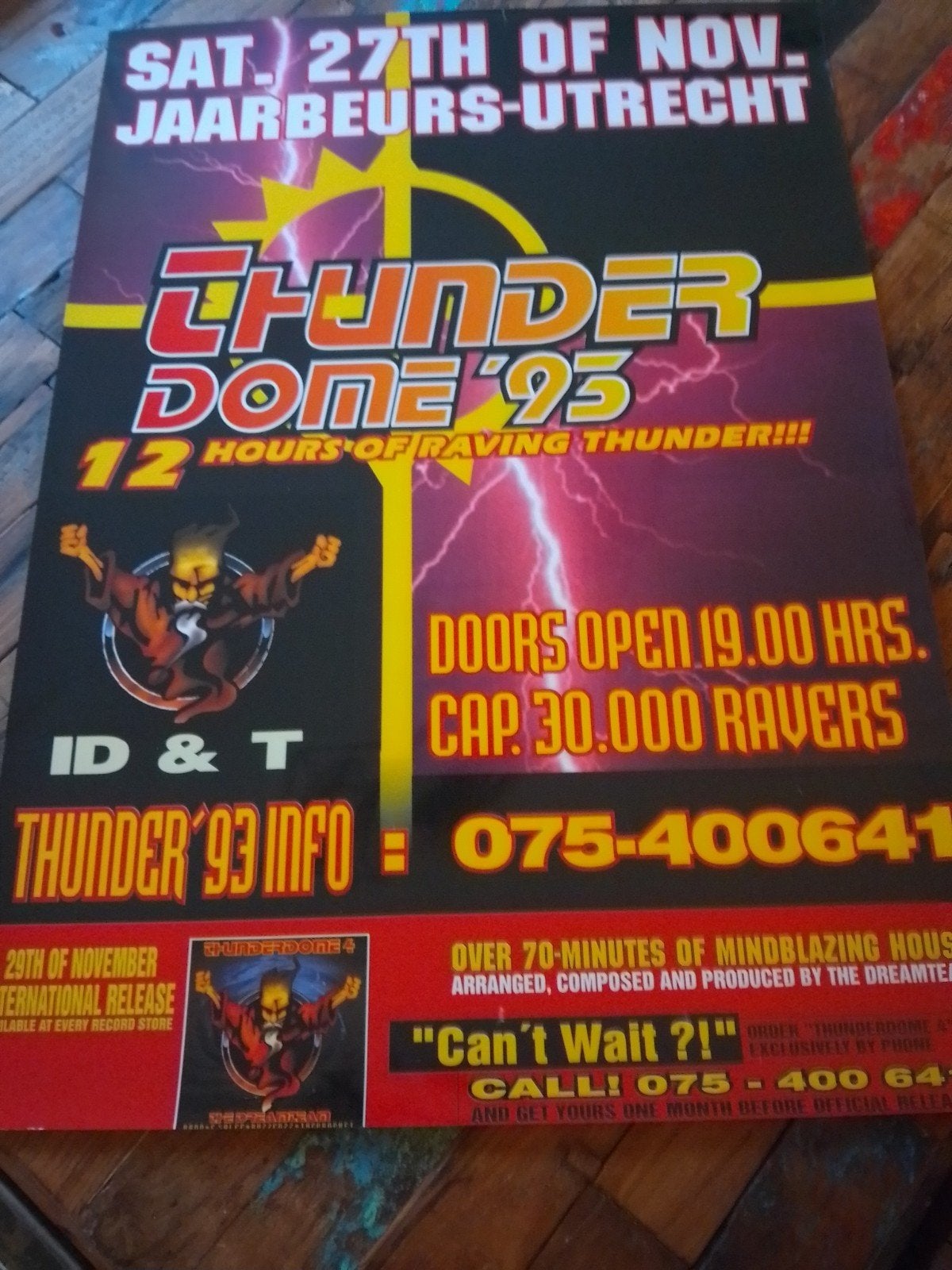 thunderdome 1993 poster hardcore ID&T, Ophalen of Verzenden, Nieuw, A1 t/m A3, Reclame