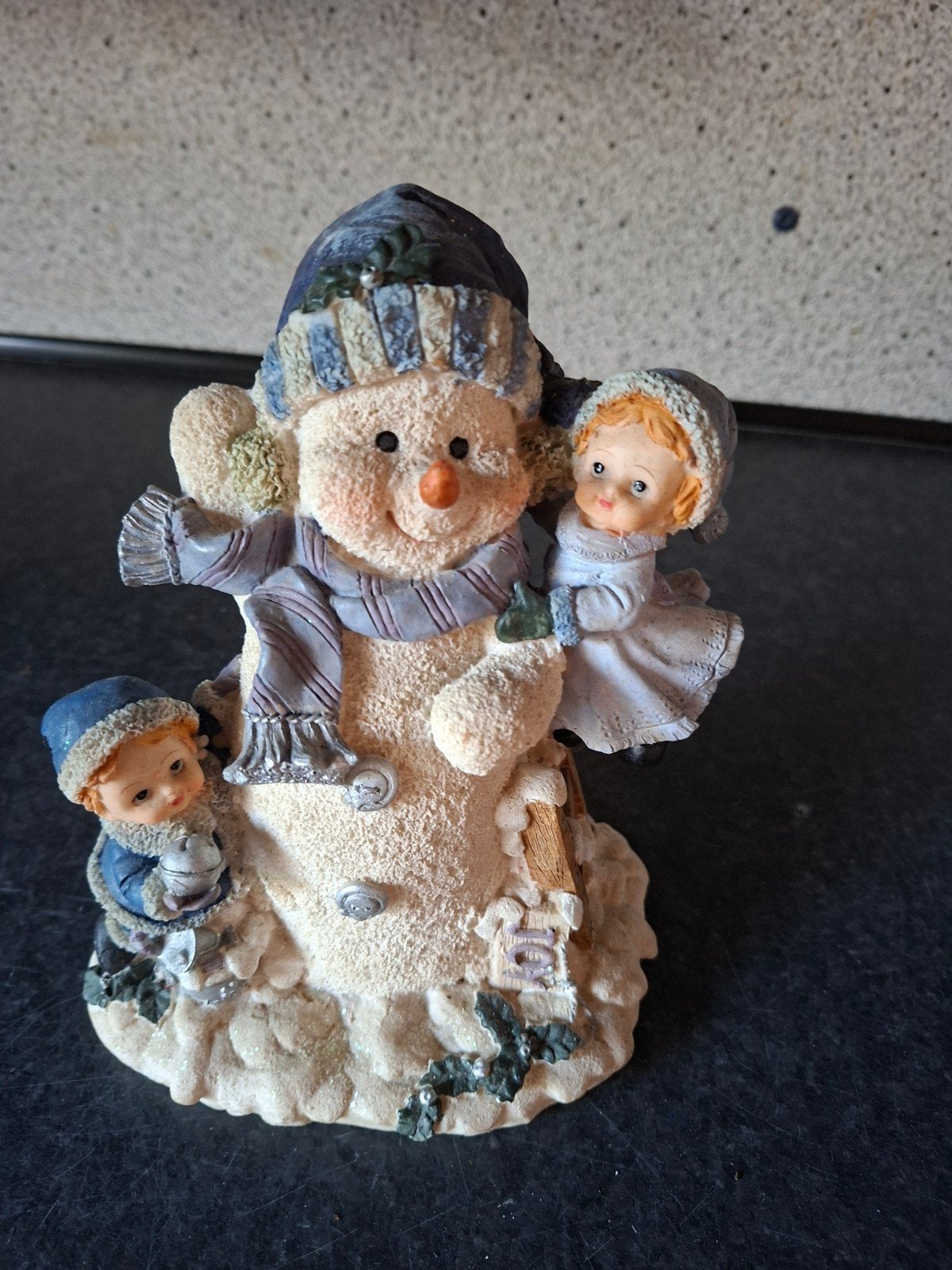 Leuke decoratie sneeuwpop met kinderen, Ophalen, Gebruikt, Meerkleurig, Overige materialen